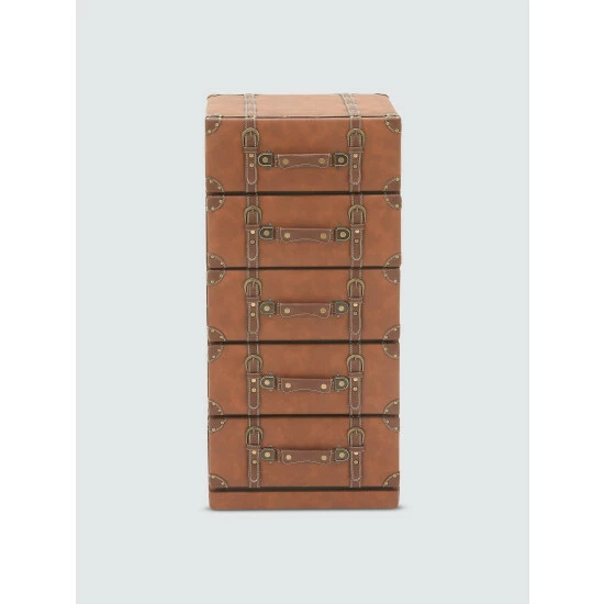 Graydon Living Leather Chest Drawer Coffee & Side Tables