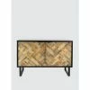 Graydon Living Herringbone-Weave Cabinet Coffee & Side Tables