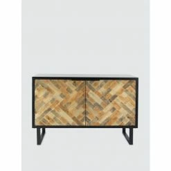 Graydon Living Herringbone-Weave Cabinet Coffee & Side Tables