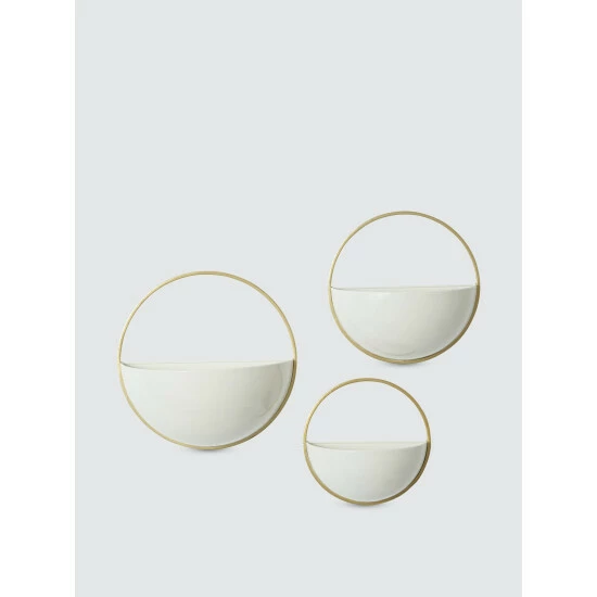 Graydon Living Bowl-Like Wall Planters, Set Of 3 Plants & Planters