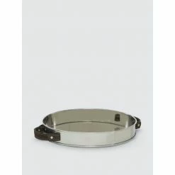 Graydon Living Round Serving Tray With Leather Handles Knives & Cutting Boards