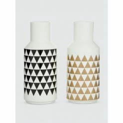 Graydon Living Geometrical Ceramic Vases, Set Of 2 Decorative Accents