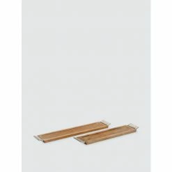 Graydon Living Wood & Aluminum Long Trays, Set Of 2 Decorative Accents