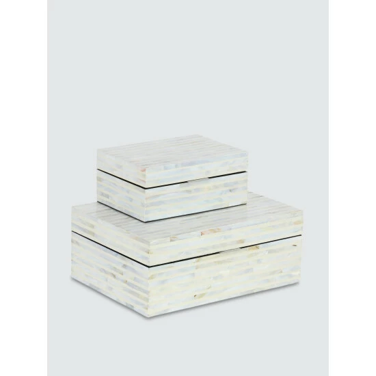 Graydon Living Shell Mosaic Jewelry Boxes, Set Of 2 Decorative Accents