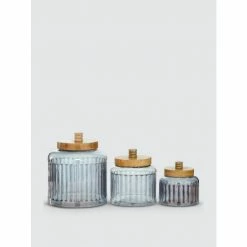 Graydon Living Glass Lidded Jars - Set Of 3 Storage & Organization