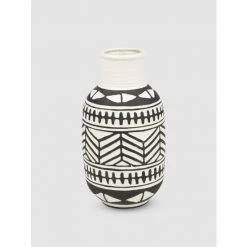 Graydon Living Geometric Black And White Ceramic Vase Decorative Accents