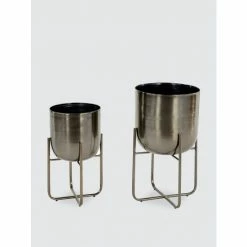 Graydon Living Dome Metallic Planters, Set Of 2 Plants & Planters