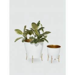 Graydon Living Metal Enamel Planters - Set Of 2 Plants & Planters