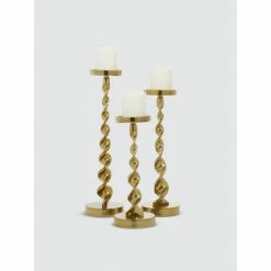 Graydon Living Twisted Bronze Candle Holders - Set Of 3 Candles & Home Fragrances