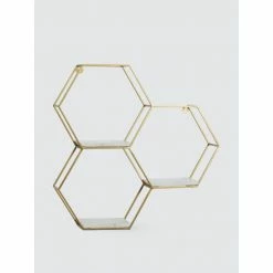 Graydon Living Pentagon Marble Bookshelf Storage & Organization