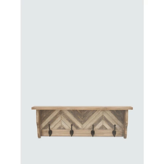 Graydon Living Vintage Chevron Patterned Wall Shelf Storage & Organization