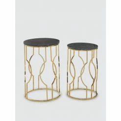 Graydon Living Contemporary Marble Side Table, Set Of 2 Coffee & Side Tables