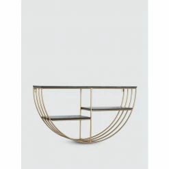 Graydon Living Gold Half-Circle Wall Shelf Storage & Organization