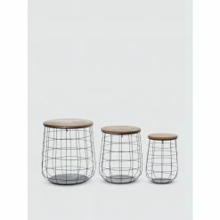 Graydon Living Metal Mesh Baskets Set Of 3 Storage & Organization