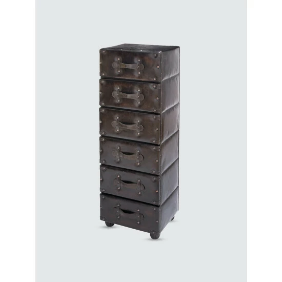 Graydon Living Wood And Leather Chest Coffee & Side Tables