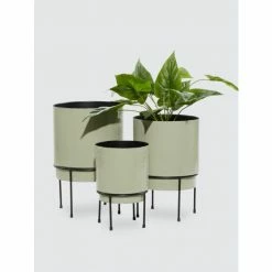 Graydon Living Round Metal Planters, Set Of 3 Plants & Planters