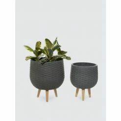 Graydon Living Diamond-Patterned Planters, Set Of 2 Plants & Planters