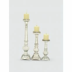 Graydon Living Metallic Pillar Candleholders, Set Of 3 Candles & Home Fragrances