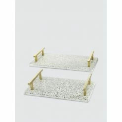 Graydon Living Freckled Decorative Trays - Set Of 2 Decorative Accents