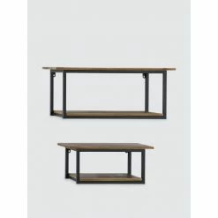 Graydon Living Chinese Fir Two-Tier Floating Shelves Storage & Organization