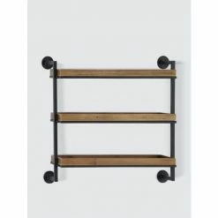 Graydon Living Rectangular Wood Tray Wall Shelf Storage & Organization