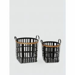 Graydon Living Woven Metal Basket, Set Of 2 Decorative Accents