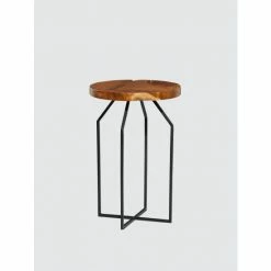 Graydon Living Teak Pedestal Side Table Coffee & Side Tables