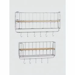Graydon Living Storage Shelves With Hooks, Set Of 2 Storage & Organization