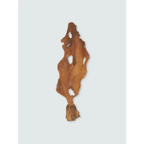 Graydon Living Teak Wood Leaf Sculpture Art