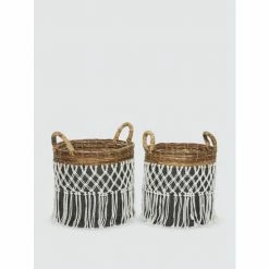 Graydon Living Tasseled Baskets, Set Of 2 Storage & Organization