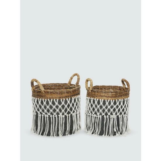 Graydon Living Tasseled Baskets, Set Of 2 Storage & Organization