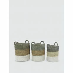 Graydon Living Colorblocked Woven Storage Baskets, Set Of 3 Storage & Organization