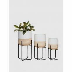 Graydon Living Two-Tone Planters, Set Of 3 Plants & Planters