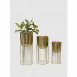 Graydon Living Mod Metallic Planters, Set Of 3 Plants & Planters