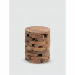Graydon Living Stacked Teakwood Stool Stools & Benches