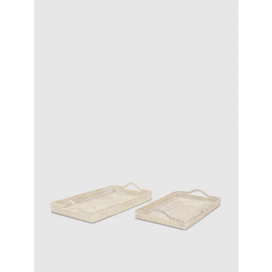 Graydon Living Rattan Trays, Set Of 2 Decorative Accents