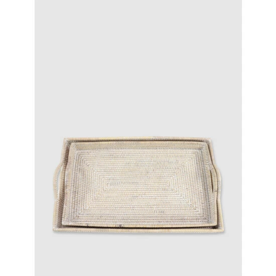 Graydon Living Rattan Trays, Set Of 2 Decorative Accents - Image 2