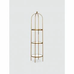 Graydon Living 3-Tier Metallic Floor Display Shelf Storage & Organization