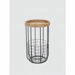 Graydon Living Basket Pedestal Accent Table Coffee & Side Tables