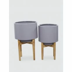 Graydon Living Glossy Round Planters, Set Of 2 Plants & Planters