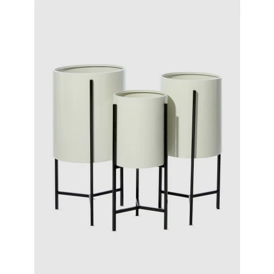 Graydon Living Cylindrical Planters, Set Of 3 Plants & Planters