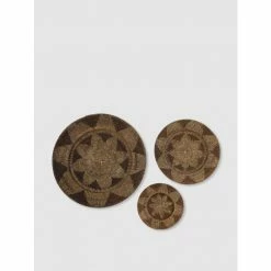 Graydon Living Palm Leaf Wicker Wall Decor, Set Of 3 Art