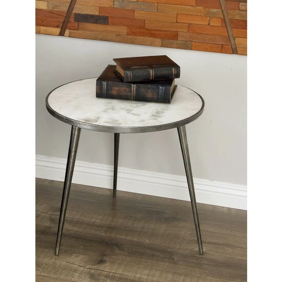 Graydon Living Round Marble Accent Table Coffee & Side Tables - Image 3