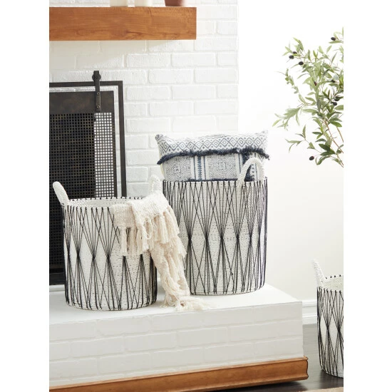 Graydon Living Diamond Weave Baskets, Set Of 3 Storage & Organization - Image 3