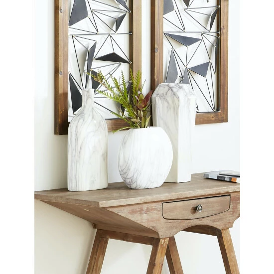 Graydon Living Faux-Marble Ceramic Vase Decorative Accents - Image 2