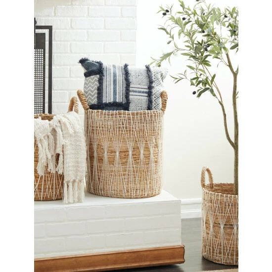 Graydon Living Diamond-Weave Baskets, Set Of 3 Storage & Organization - Image 3