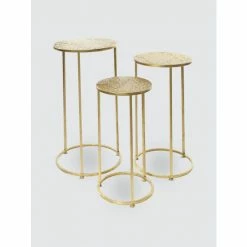 Graydon Living Honeycomb Metallic Accent Tables, Set Of 3 Coffee & Side Tables