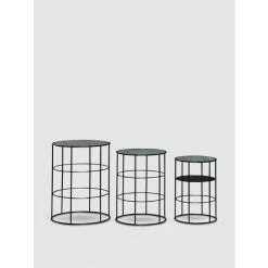 Graydon Living Cage Round Accent Tables, Set Of 3 Coffee & Side Tables