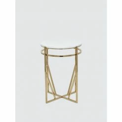 Graydon Living Round Metallic Pedestal Table Coffee & Side Tables