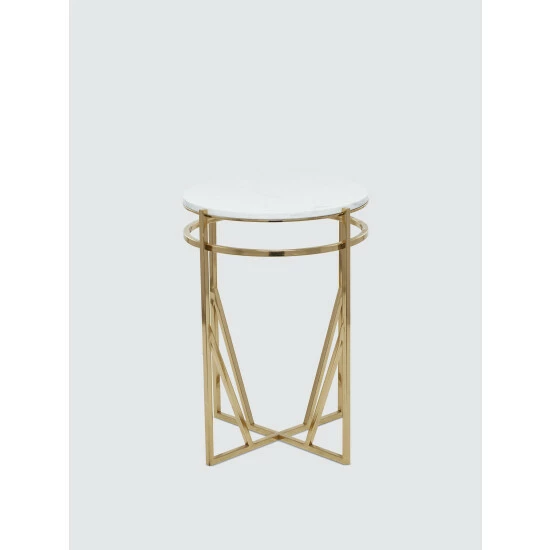 Graydon Living Round Metallic Pedestal Table Coffee & Side Tables